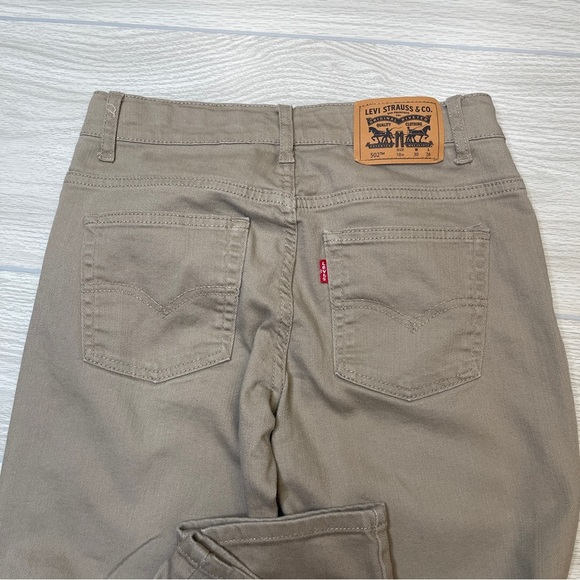 Levi’s 502 Regular Taper beige Khaki Pants School Uniform Boy’s Size 10 Husky - Picture 7 of 12
